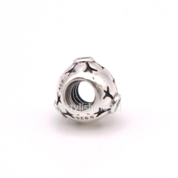 Authentic PANDORA Sterling Silver Crystalized Snowflake Blue CZ Charm - Picture 6 of 10